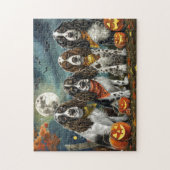 Springer Spaniel Halloween Griezelig Legpuzzel (Verticaal)