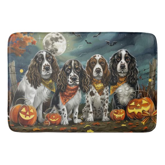Springer Spaniel Halloween Spooky Badmat (Voorkant)