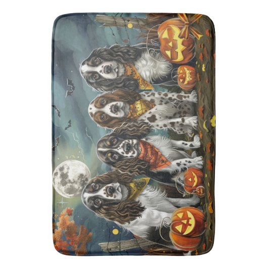 Springer Spaniel Halloween Spooky Badmat (Voorkant Verticaal)