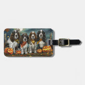 Springer Spaniel Halloween Spooky Bagagelabel (Voorkant horizontaal)