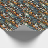 Springer Spaniel Halloween Spooky Cadeaupapier (Hoek)