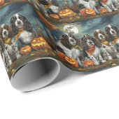 Springer Spaniel Halloween Spooky Cadeaupapier (Rol Hoek)