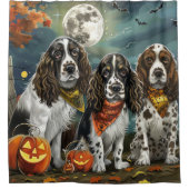 Springer Spaniel Halloween Spooky Douchegordijn (Voorkant)