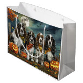 Springer Spaniel Halloween Spooky Groot Cadeauzakje (Achterkant Gekanteld)