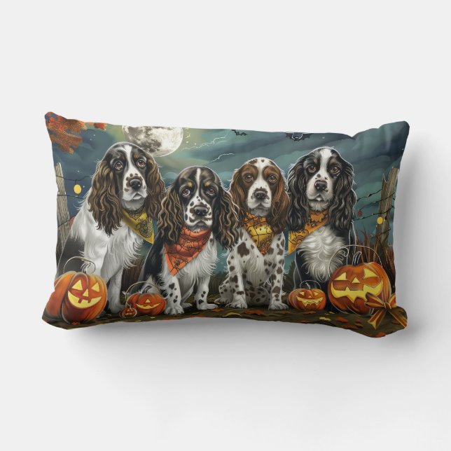 Springer Spaniel Halloween Spooky Kussen (Achterkant)