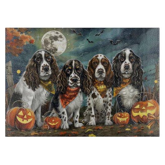 Springer Spaniel Halloween Spooky Snijplank (Voorkant)