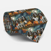 Springer Spaniel Halloween Spooky Stropdas (Opgerold)