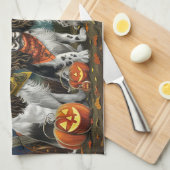 Springer Spaniel Halloween Spooky Theedoek (Quarter Fold)