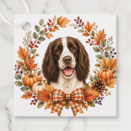 Springer Spaniel Herfst Bedankjes Labels (Voorkant)