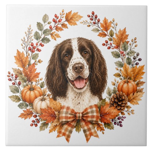 Springer Spaniel Herfst Tegeltje (Voorkant)