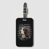 Springer Spaniel Hond Amerikaanse Vlag Bagagelabel (Voorkant (verticaal))