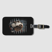 Springer Spaniel Hond Amerikaanse Vlag Bagagelabel (Voorkant (horizontaal))