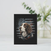Springer Spaniel Hond Amerikaanse Vlag Briefkaart (Staand voorkant)