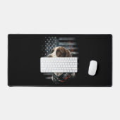 Springer Spaniel Hond Amerikaanse Vlag Bureaumat (Keyboard & Muis)
