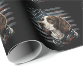 Springer Spaniel Hond Amerikaanse Vlag Cadeaupapier (Rol Hoek)