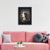 Springer Spaniel Hond Amerikaanse Vlag Canvas Afdruk (Insitu (Woonkamer))