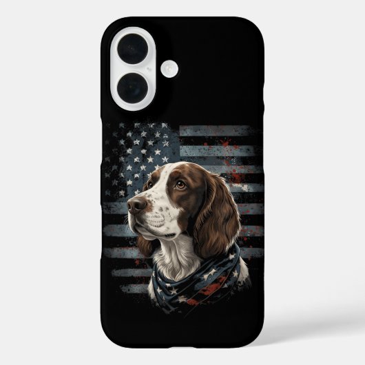 Springer Spaniel Hond Amerikaanse Vlag Case-Mate iPhone Case (Achterkant)