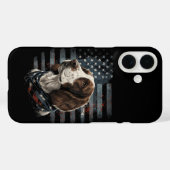 Springer Spaniel Hond Amerikaanse Vlag Case-Mate iPhone Case (Achterkant (horizontaal))