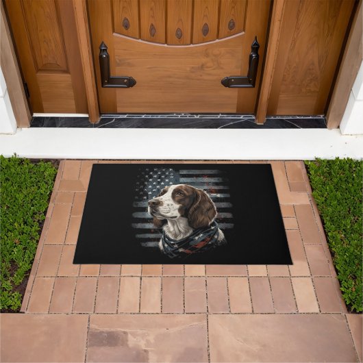 Springer Spaniel Hond Amerikaanse Vlag Deurmat (Buiten)