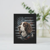 Springer Spaniel Hond Amerikaanse Vlag Feestdagenkaart (Staand voorkant)