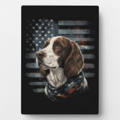 Springer Spaniel Hond Amerikaanse Vlag Fotoplaat (voorkant)