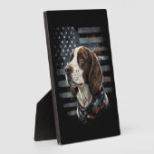 Springer Spaniel Hond Amerikaanse Vlag Fotoplaat (Zijkant)