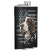 Springer Spaniel Hond Amerikaanse Vlag Heupfles (Rechts)