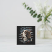 Springer Spaniel hond Amerikaanse vlag Informatiekaartje (Staand voorkant)