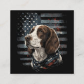 Springer Spaniel hond Amerikaanse vlag Informatiekaartje (Voorkant)