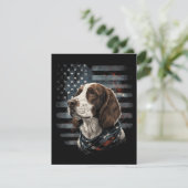 Springer Spaniel Hond Amerikaanse Vlag Kaart (Staand voorkant)