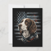 Springer Spaniel Hond Amerikaanse Vlag Kaart (Achterkant)