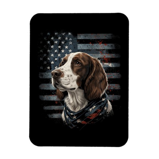 Springer Spaniel Hond Amerikaanse Vlag Magneet (Verticaal)