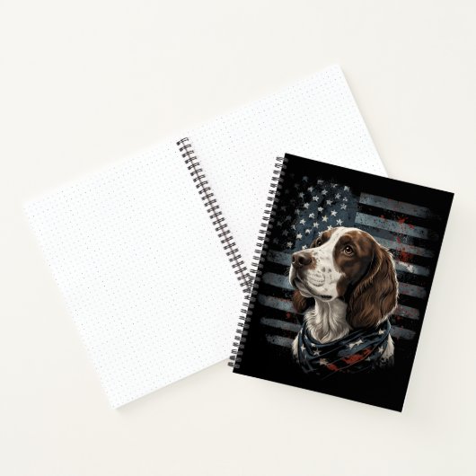 Springer Spaniel Hond Amerikaanse Vlag Notitieboek (Binnen)