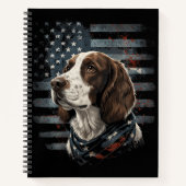 Springer Spaniel Hond Amerikaanse Vlag Notitieboek (Voorkant)