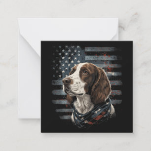 Springer Spaniel Hond Amerikaanse Vlag Notitiekaartje