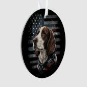 Springer Spaniel Hond Amerikaanse Vlag Ornament (voorkant)