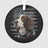 Springer Spaniel Hond Amerikaanse Vlag Ornament (achterkant)
