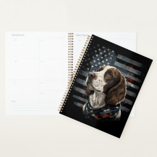 Springer Spaniel Hond Amerikaanse Vlag Planner