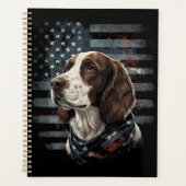 Springer Spaniel Hond Amerikaanse Vlag Planner (Voorkant)