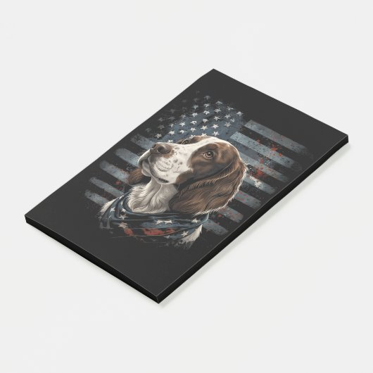 Springer Spaniel Hond Amerikaanse Vlag Post-it® Notes (Schuin)