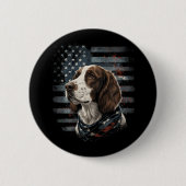 Springer Spaniel Hond Amerikaanse Vlag Ronde Button 5,7 Cm (Voorkant)