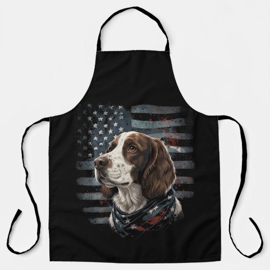 Springer Spaniel Hond Amerikaanse Vlag Schort (Voorkant)