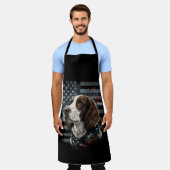 Springer Spaniel Hond Amerikaanse Vlag Schort (Gedragen)