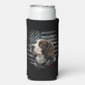 Springer Spaniel Hond Amerikaanse Vlag Seltzer Blikjeskoeler (Seltzer Voorkant)