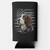Springer Spaniel Hond Amerikaanse Vlag Seltzer Blikjeskoeler (Achterkant)