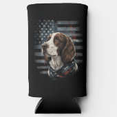 Springer Spaniel Hond Amerikaanse Vlag Seltzer Blikjeskoeler (Voorkant)