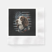 Springer Spaniel Hond Amerikaanse Vlag Servet (Voorkant)