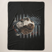 Springer Spaniel Hond Amerikaanse Vlag Sherpa Deken (Voorkant)
