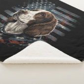 Springer Spaniel Hond Amerikaanse Vlag Sherpa Deken (3/4)