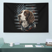 Springer Spaniel Hond Amerikaanse Vlag Spandoek (Beurs)
